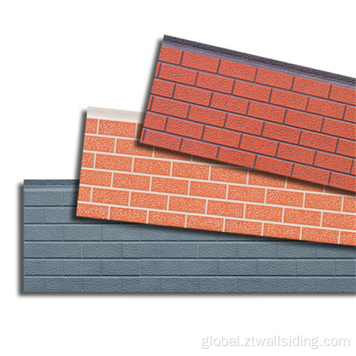 Standard Brick Texture PU Sandwich Panels Environmental Heat Insulation Exterior PU Sandwich Panel Supplier